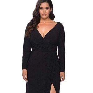 NWT La Femme - 29044 Plunging V-neck Jersey Sheath Dress SZ 12W $398